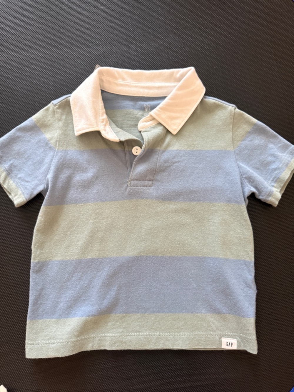 GAP Boys' Blue, Sage & Cream Striped Polo